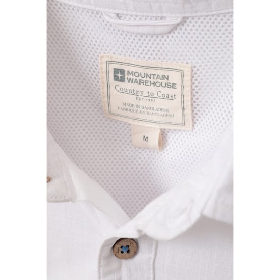 Mountain Warehouse Mens Coconut Slub Short-Sleeved Shirt (White)