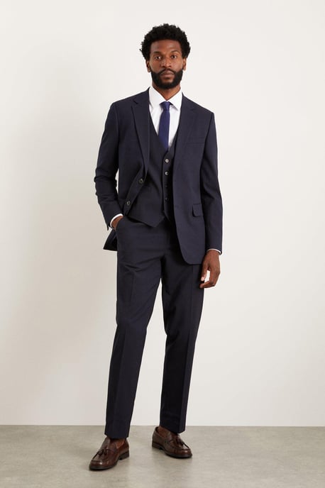 Tailored Fit Navy Essential Waistcoat - Image 2