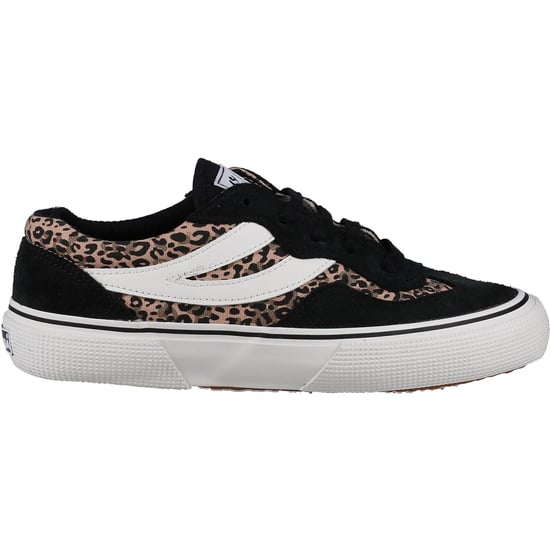 Superga 2941 Revolley Leder Damen Schwarz/Micro Leopard Turnschuhe - Image 4