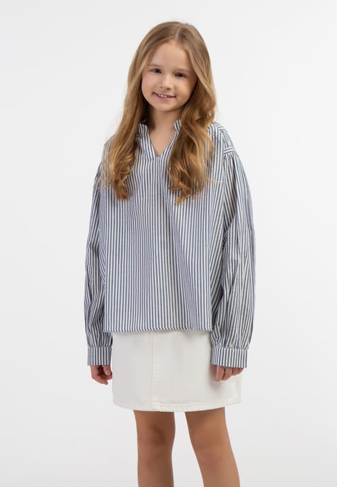 Dreimaster Bluse Mädchen Dunkelmarine Streifen - Image 3