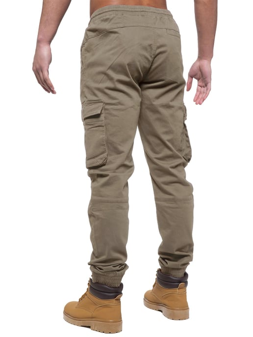 Enzo | Herren Cargo-Jogger-Jeans - Beige - Image 5