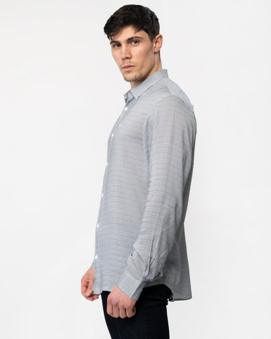 Armani Exchange Mens Long Sleeve Pattern Print Shirt