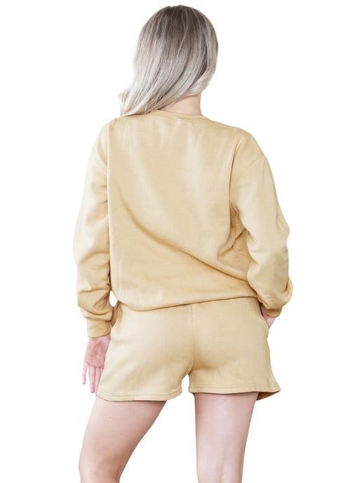 Kruze | Womens Sweatshirt & Shorts Trainingsanzug Set - Image 3