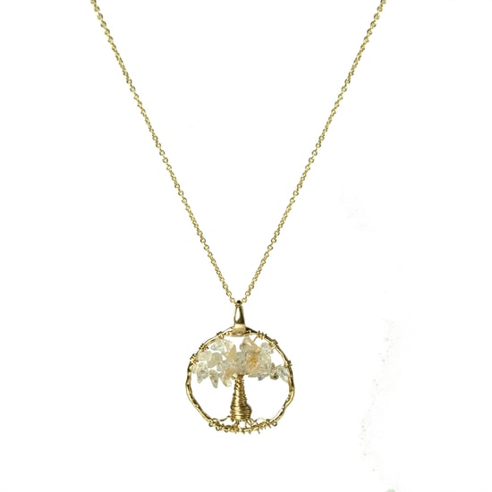 Luxenter budleia metal alloy and natural citrine 18k gold plated finish necklace