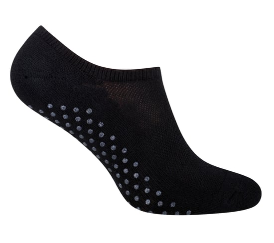 Damen Unsichtbare Rutschfeste Socken für Yoga & Pilates | Steven | Tiefe Baumwollsocken mit Griffen - Schwarz - Image 1
