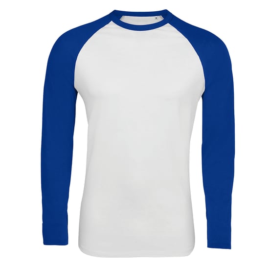 SOLS Herren Funky Kontrast Langarm T-Shirt (Weiß/Königsblau) - Image 1