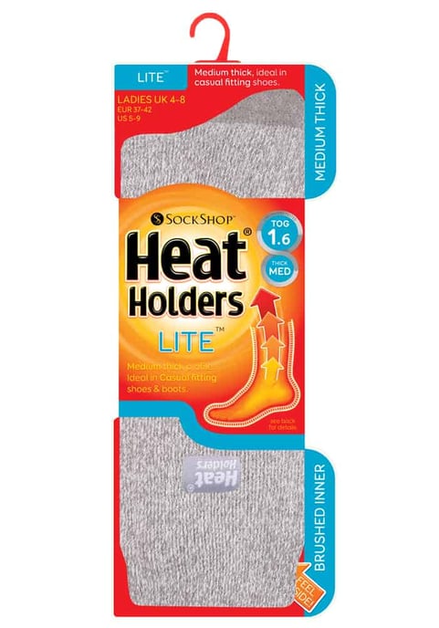 Heat Holders Lite - Dünne Winter-Thermosocken für Damen in einfarbigen Farben - Silber / Creme - Image 2