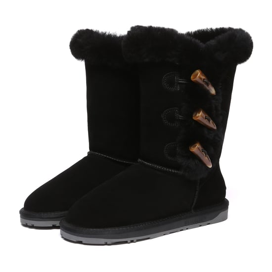 EVER AU Damenstiefel mit Hornknöpfen - Ashy - Image 4