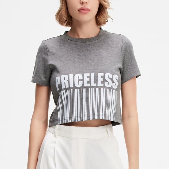 Typo-Druck Crop-T-Shirt - Image 2