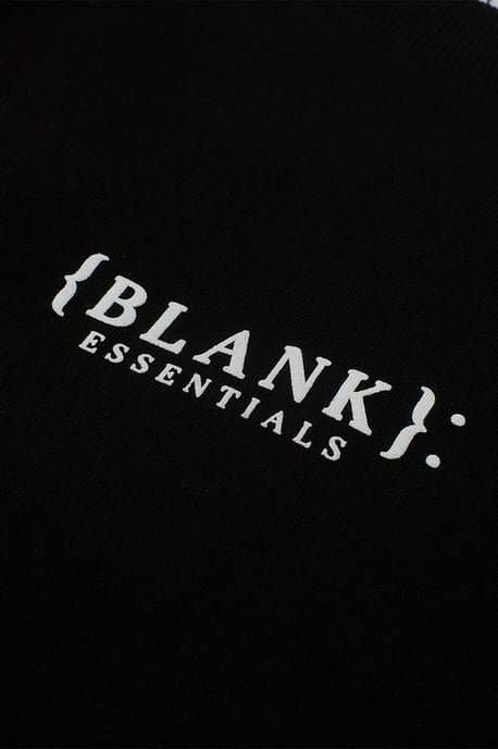 Black Cotton Blend Crew Neck Long Sleeve Sweatshirt