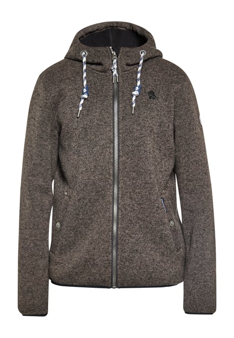 Schmuddelwedda Strickfleeceblouson Herren grau melange - Image 1