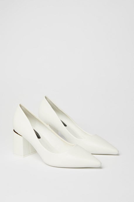 Baden Metal Insert Medium Block Heel Pointed Courts