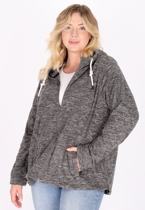 Dreimaster Fleecejacke Damen Grau Melange - Image 3
