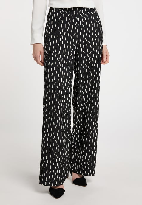 Dreimaster Stoffhose Damen schwarz-wollweiß - Image 3