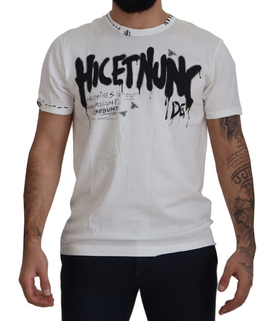 Dolce & Gabbana Weiß Amor Baumwoll Rundhals Herren T-Shirt - Image 5