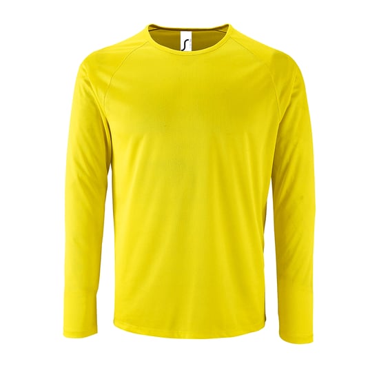 SOLS Mens Sporty Long Sleeve Performance T-Shirt (Neongelb) - Image 1