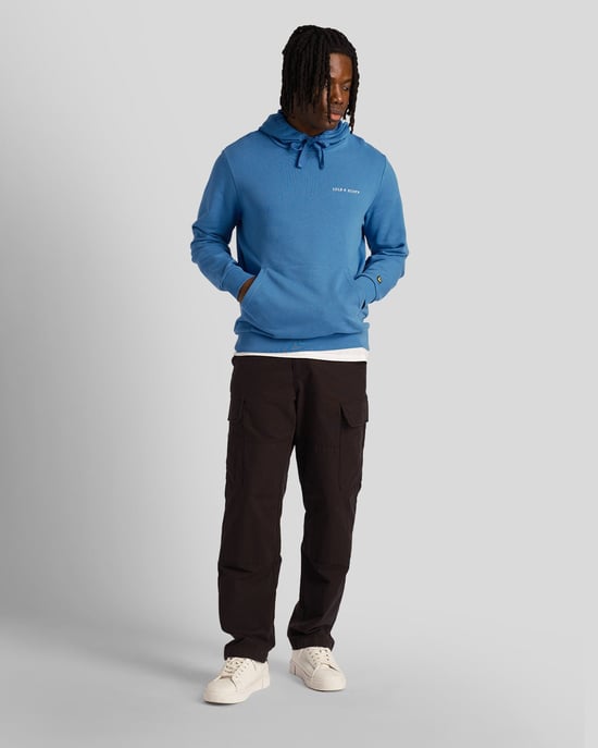 Bestickter Loopback-Kapuzenpullover für Herren in Blau - Image 2