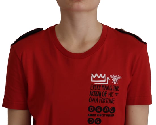 Dolce & Gabbana Red Amor Vincit Omnia Crewneck Women's T-shirt
