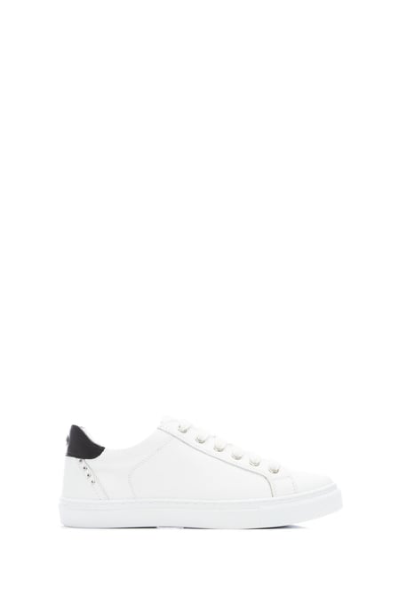 'Bradd' White Leather Trainers