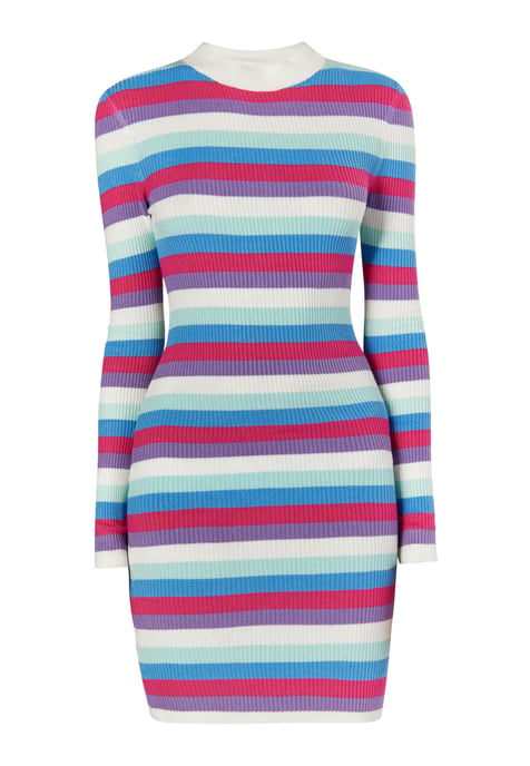 Mymo Strickkleid Damen Wollweiß Mehrfarbig - Image 1