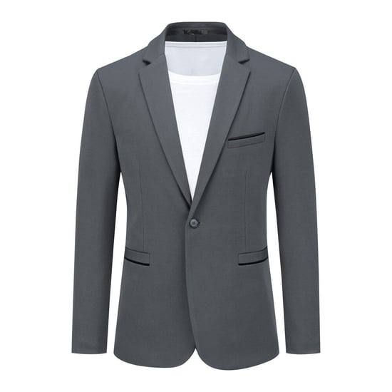 Men's Suit Jacket Slim Fit Coat Business Daily Blazer Grey