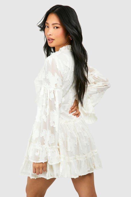 Petite Burnout Frill Mini Dress - Image 2