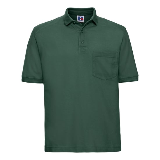 Russell Mens Ripple Kragen & Manschette Kurzarm-Poloshirt (Flasche grün) - Image 1