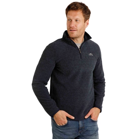 Weird Fish - "Errill" Fleece-Oberteil mit kurzem Reißverschluss für Herren (Marineblau) - Image 3
