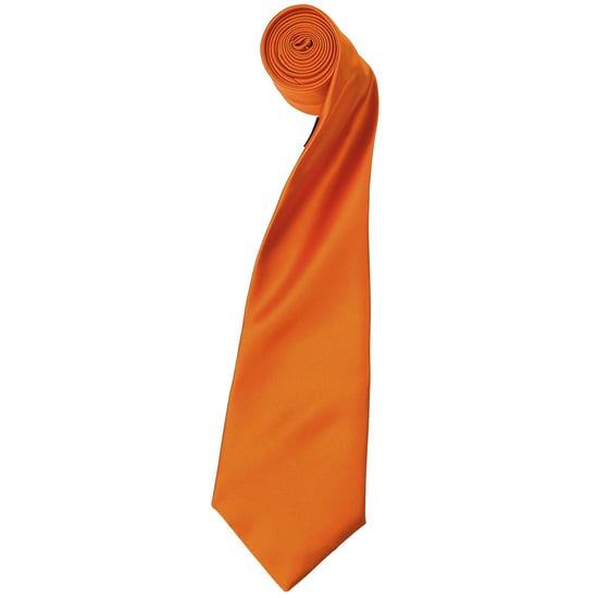Premier Mens Plain Satin Krawatte (schmale Klinge) (2er-Pack) (Orange) - Image 1