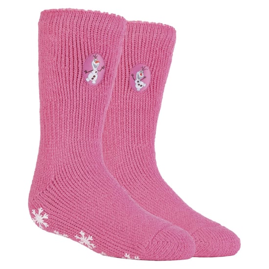 Wärmehalter - Kindercharakter rutschfeste 2.3 TOG Winter warme thermische Hausschuhsocken mit Greifern - Frozen Olaf - Image 1