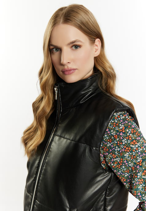 Dreimaster Lederweste Damen Schwarz - Image 5