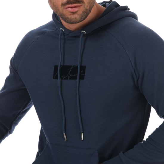Men's Couture Club Signature Flock Raglan Hoody in Navy