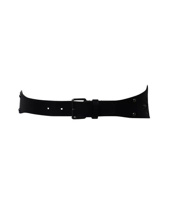 Alaia Lasergeschnittenes Bustier-Taillengürtel aus schwarzem Leder - Image 4