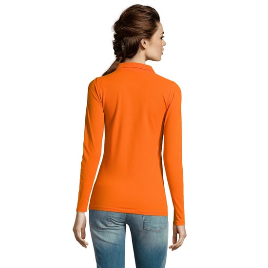 SOLS Womens/Ladies Perfect Langarm-Pique-Poloshirt (Orange) - Image 3
