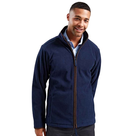 Premier Herren Artisan Fleece-Jacke (Marine/Braun) - Image 3