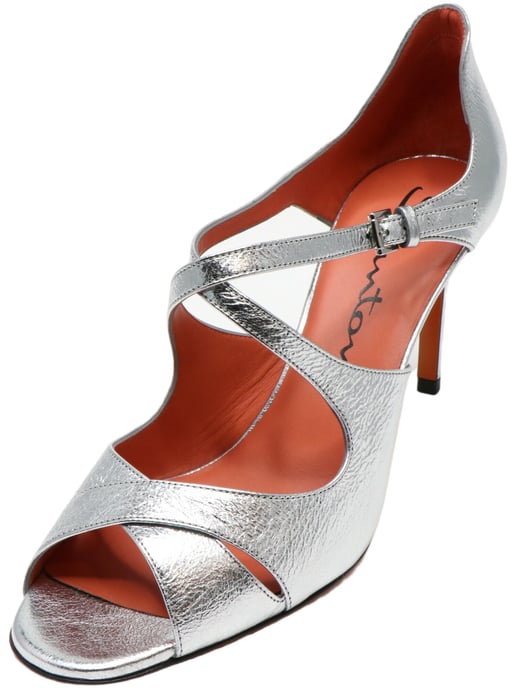 Santoni Women's Ellie Silver Ankle-High Leather Heel - 8.5M