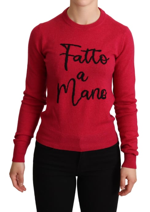 Dolce & Gabbana Pull en laine et cachemire brodé rose pour femme - Image 1