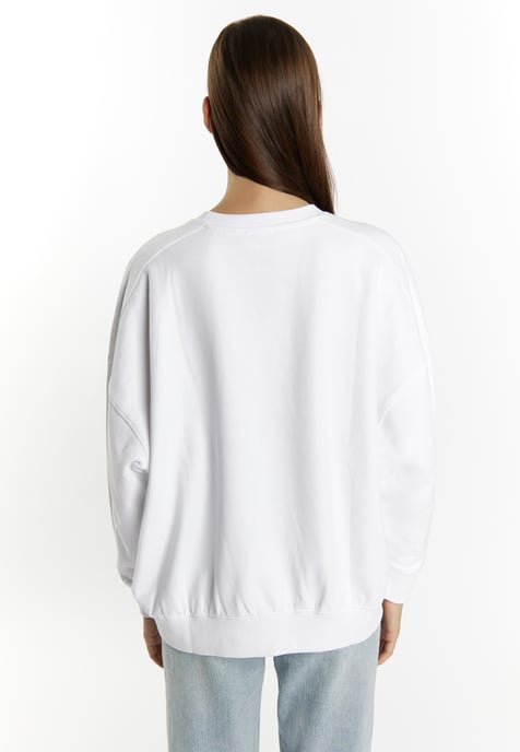 Mymo Sweatshirt mit Rundhalsausschnitt Damen weiss - Image 4