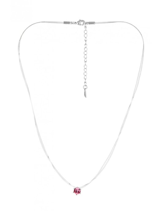 Unsichtbare Halskette - Silber und Rosa - Image 3
