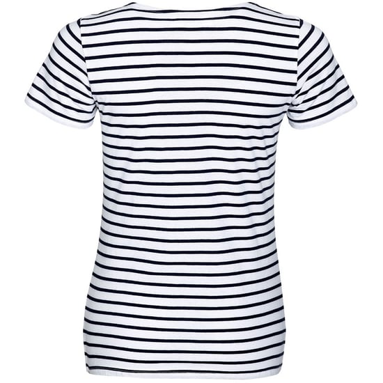 SOLS Womens/Ladies Miles Striped Short Sleeve T-Shirt (Weiß/Navy) - Image 2
