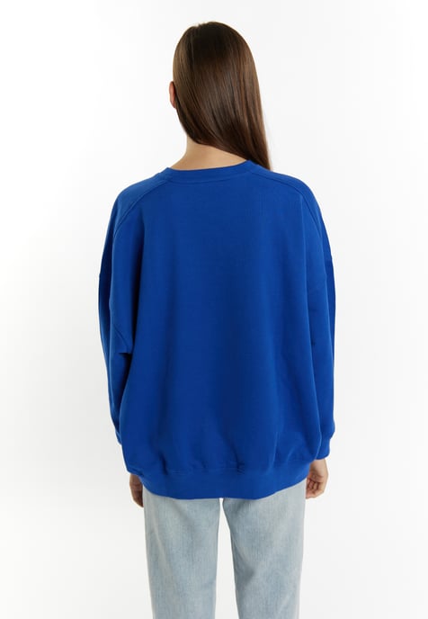 Mymo Sweatshirt mit Rundhalsausschnitt Damen royalblau - Image 4