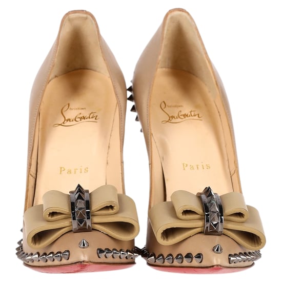 Christian Louboutin Lucifer 120 Studded Pumps aus Nude-Leder - Image 2