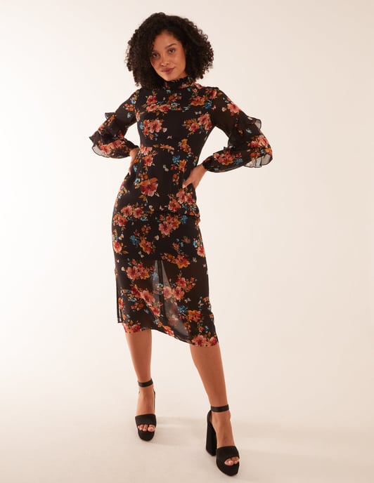Midi Dress With Sleeve Details - Image 3