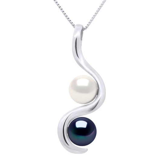 Pendant You & Me - 2 Real Cultured Freshwater Pearls Round 7-8 mm