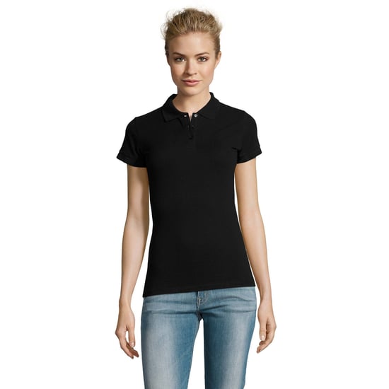 SOLS Womens/Ladies Perfect Pique Short Sleeve Polo Shirt (Schwarz) - Image 4