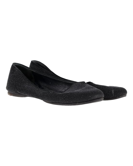 Saint Laurent schimmernde Ballerinas in schwarzem Glitzer - Image 3