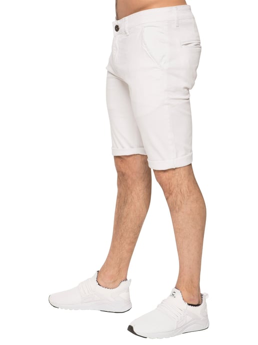 Enzo | Herren Slim Fit Stretch Chino Shorts - Weiß - Image 2