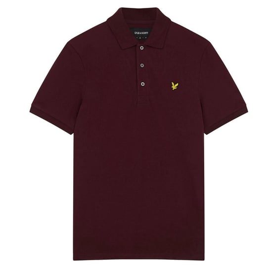 Lyle & Scott Branded Chest Logo Weavers Claret Burgundy Poloshirt - Image 1