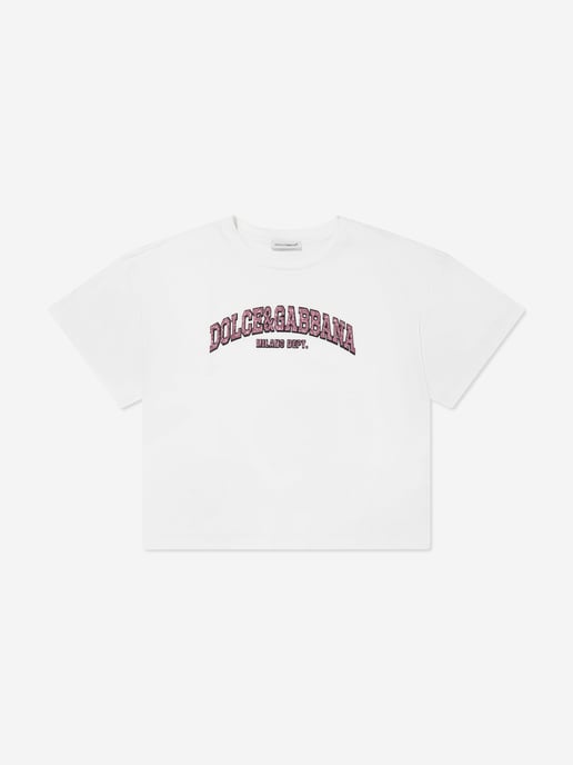 Dolce & Gabbana Girls Logo T-Shirt in White