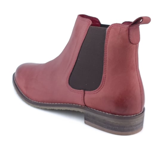 Frank James Aintree Soft Nubuck Leather Red Womens Chelsea Boots